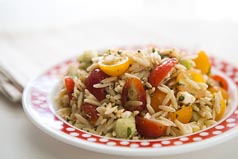Cherry tomato orzo salad
