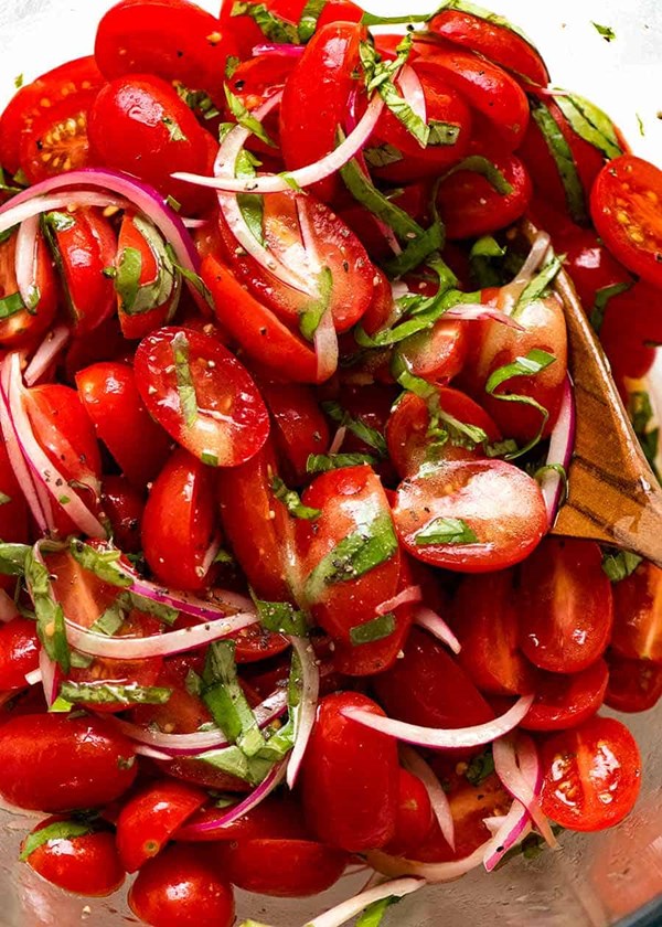 Cherry tomato salad with basil
