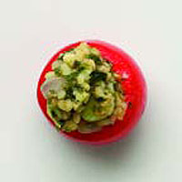 Cherry tomatoes filled with tabouleh