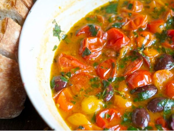 Cherry tomatoes with olives