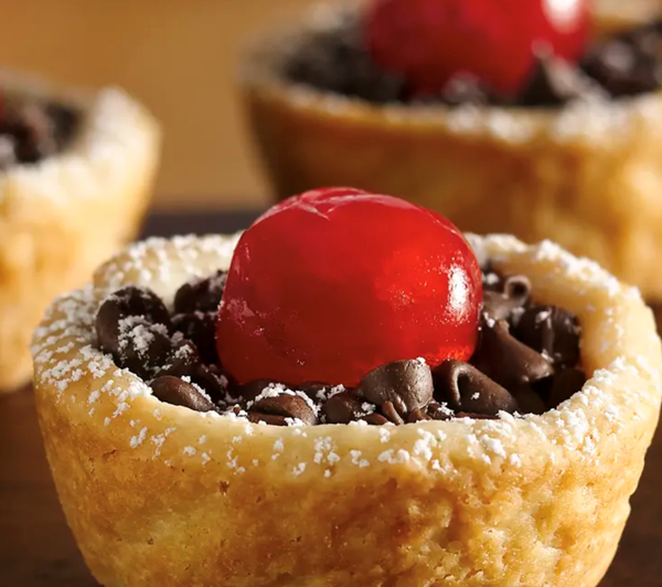 Cherry-topped chocolate tassies