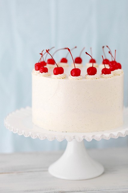 Cherry vanilla layer cake recipe | Eat Your Books