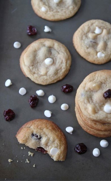 Cherry vanilla white chocolate chip cookies