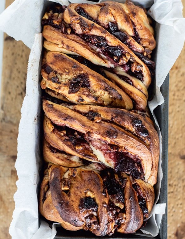 Cherry walnut babka