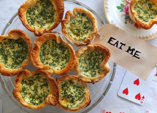 Cheshire cheese and English garden herb quiches