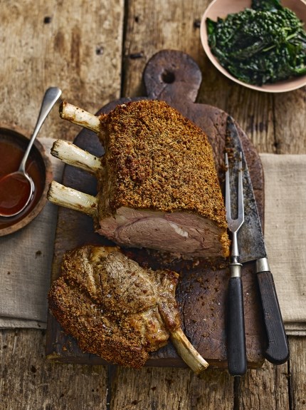 Chestnut & porcini-crusted veal rack
