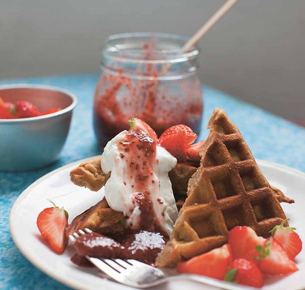 Chestnut and almond waffles