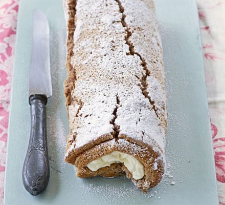 Chestnut and amaretto roulade