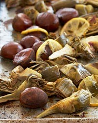 Chestnut and artichoke roast