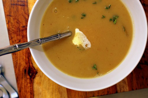 Chestnut-apple soup