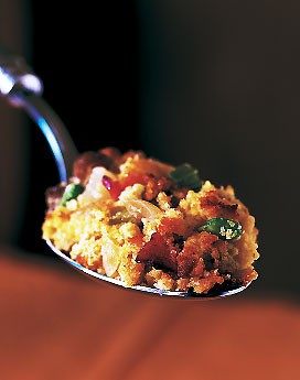 Chestnut, bacon, dried apple, and corn bread stuffing