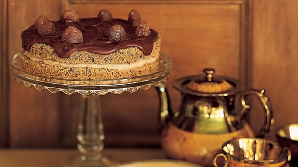 Chestnut-chocolate layer cake