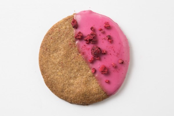 Chestnut cookies with pomegranate glaze