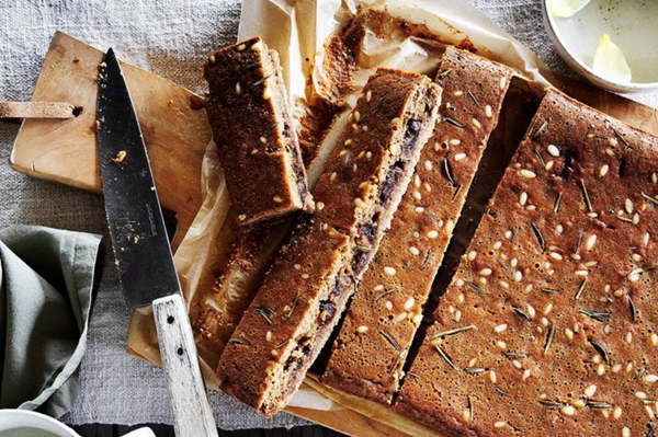 Chestnut flour, rosemary, raisin and pine nut cake [Mickey Robertson]