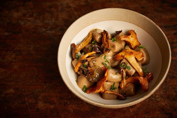  Chestnut gnocchi with mushroom veloute and wild mushrooms