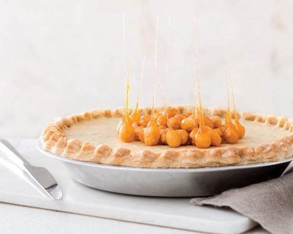 Chestnut hazelnut caramel pie