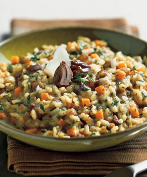 Chestnut risotto with butternut squash