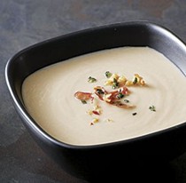 Chestnut soup with crisp prosciutto