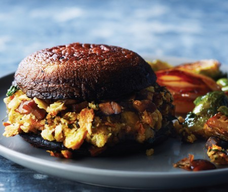 Chestnut-stuffed portobello mushrooms