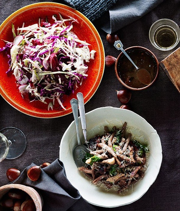 Chestnut 'worms' with all sorts of mushrooms