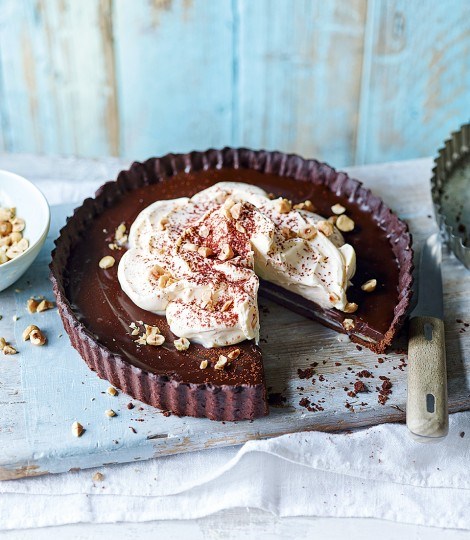 Chetna's three chocolate and cardamom tart