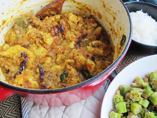 Chettinad chicken curry with okra