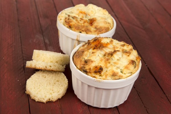 Chevre and lobster 'cheesecakes'