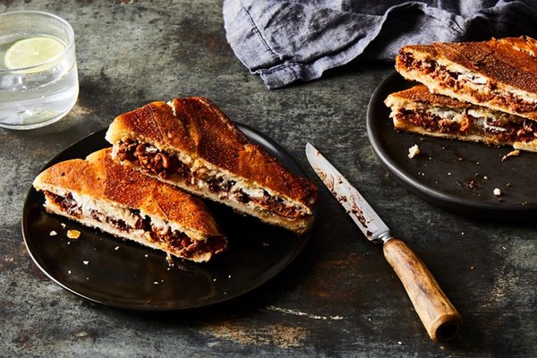 Chèvre, chorizo & chocolate panini 