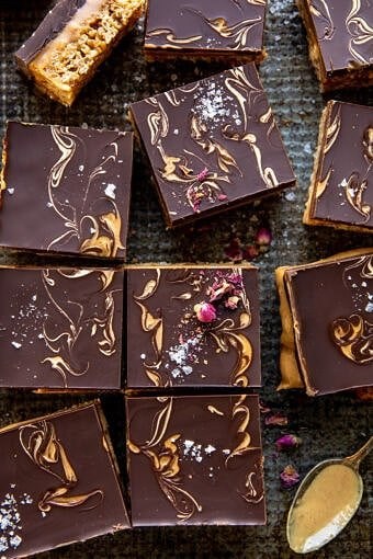 Chewy chocolate peanut butter bars