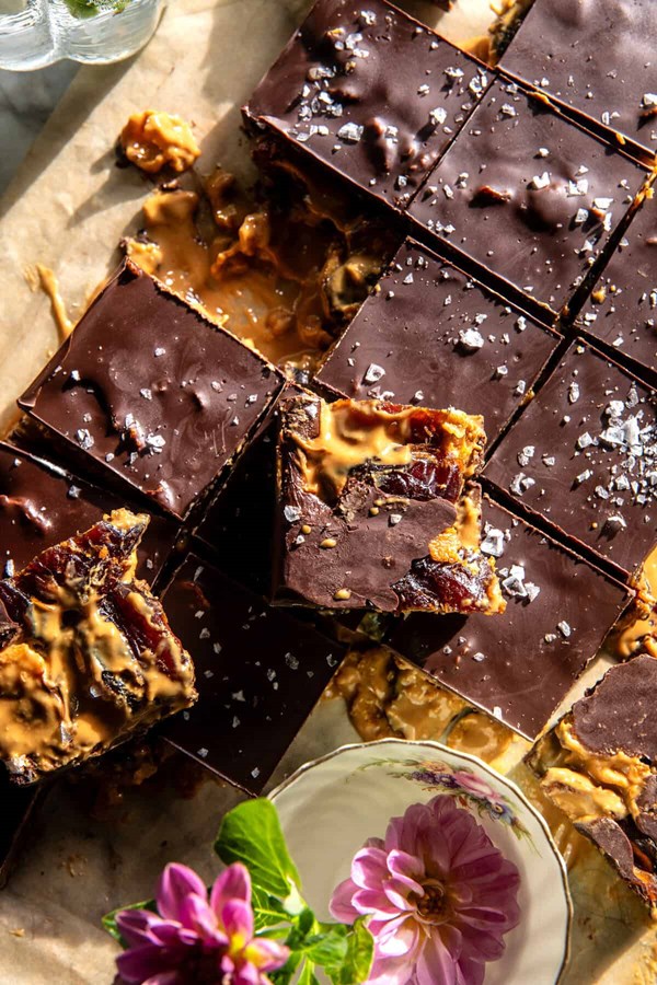 Chewy chocolate peanut butter bars