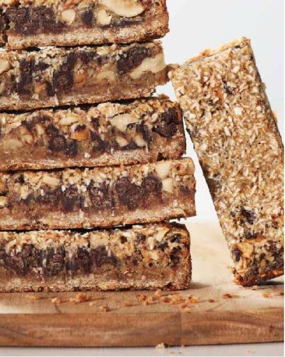 Chewy coconut-cashew bars
