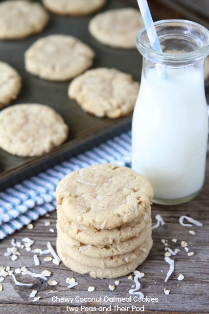 Chewy coconut oatmeal cookies