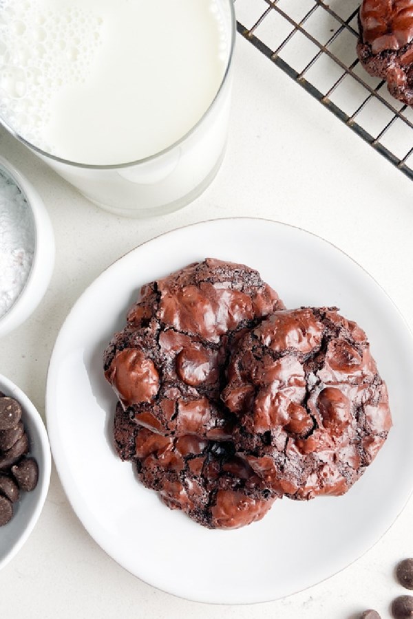 Chewy gooey flourless chocolate cookies