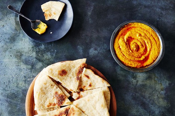 Chewy layered roti and kickass dip