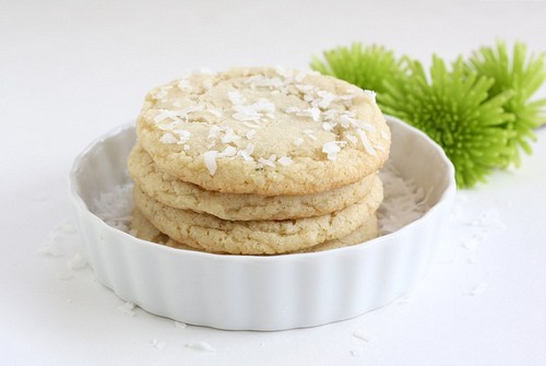 Chewy lime and coconut sugar cookies