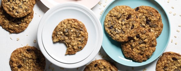 Chewy oatmeal-raisin cookies