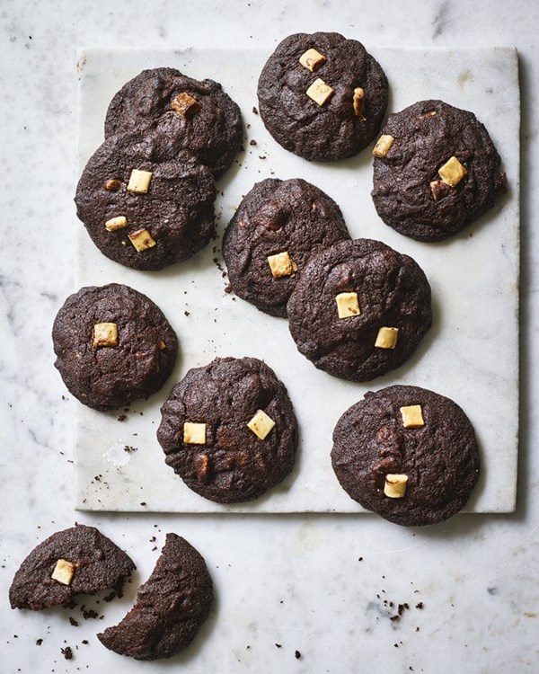 Chewy triple-chocolate cookies 
