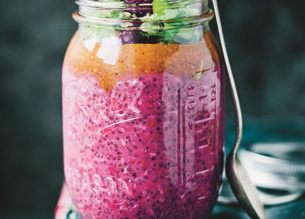 Chia & raspberry pudding