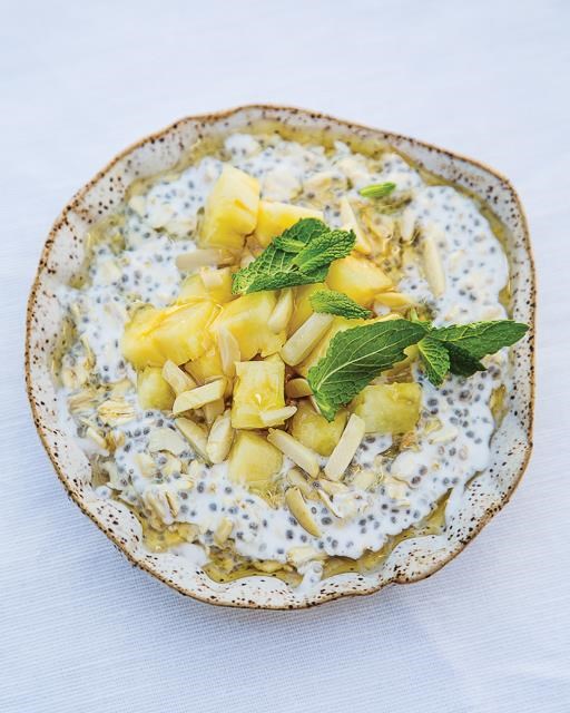 Chia coconut pudding with pineapple