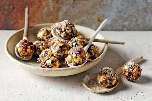 Chia fruit salad balls