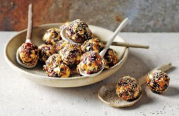 Chia fruit salad balls