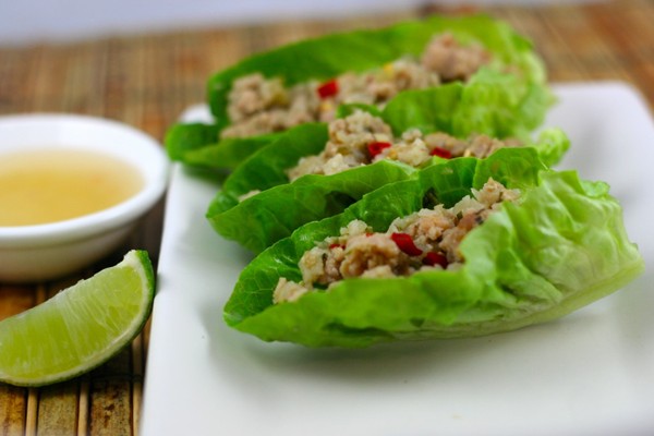 Chiang Mai chicken in lettuce cups