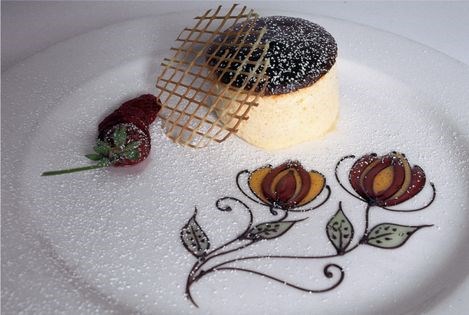 Chianti-poached figs with lavender mascarpone