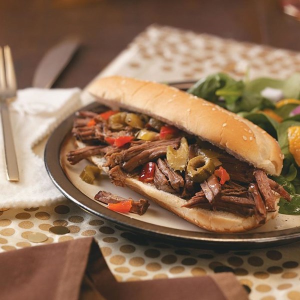 Chicago-style beef sandwiches