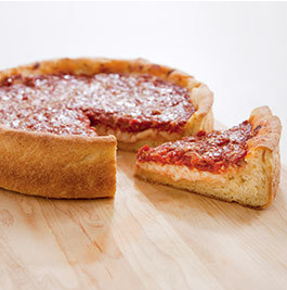 Chicago-style deep-dish pizza