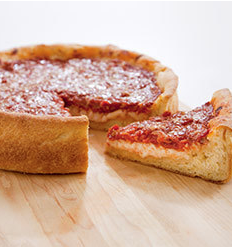 Chicago-style deep-dish pizza