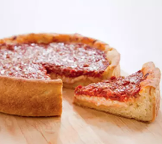 Chicago-style deep-dish pizza
