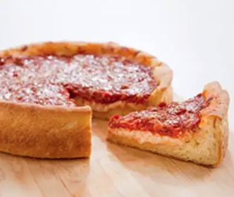 Chicago-style deep-dish pizza