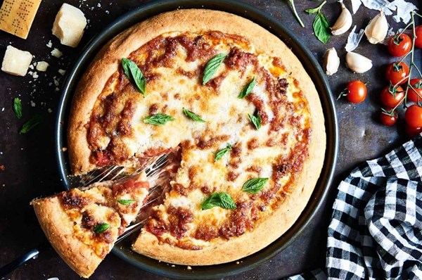 Chicago-style deep dish pizza 