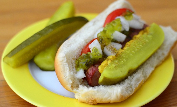 Chicago-style hot dogs
